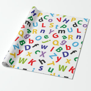 Alfabet Letters in Regenboogkleuren Inpakpapier