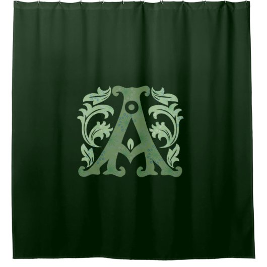 Alfabet letters - letter A - groen Douchegordijn (Voorkant)