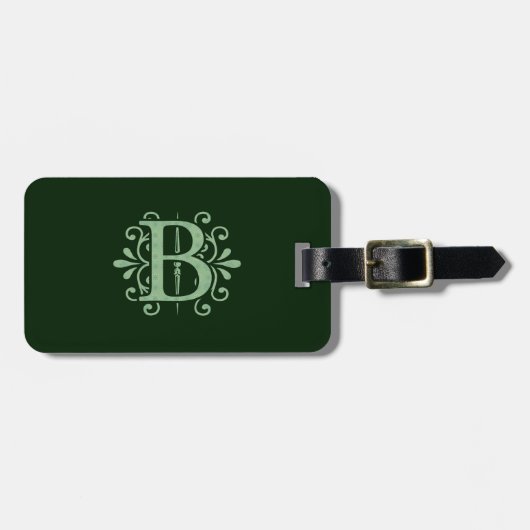 Alfabet letters - letter B - groen Bagagelabel (Voorkant horizontaal)