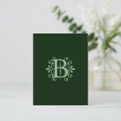 Alfabet letters - letter B - groen Briefkaart (Staand voorkant)