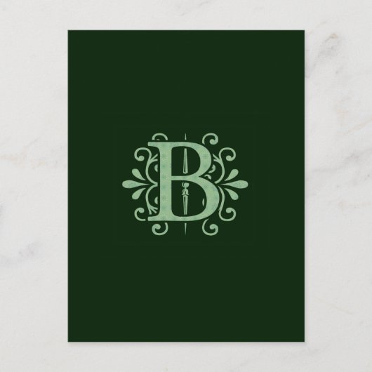 Alfabet letters - letter B - groen Briefkaart (Voorkant)
