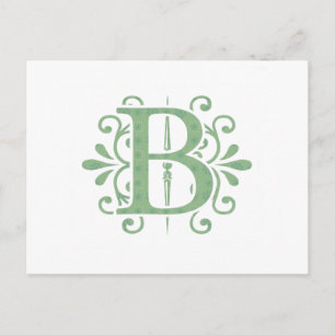 Alfabet letters - letter B - wit Briefkaart