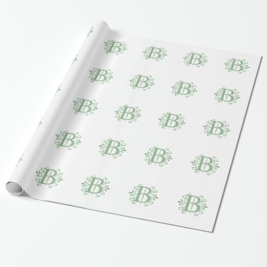 Alfabet letters - letter B - wit Cadeaupapier (Uitgerold)