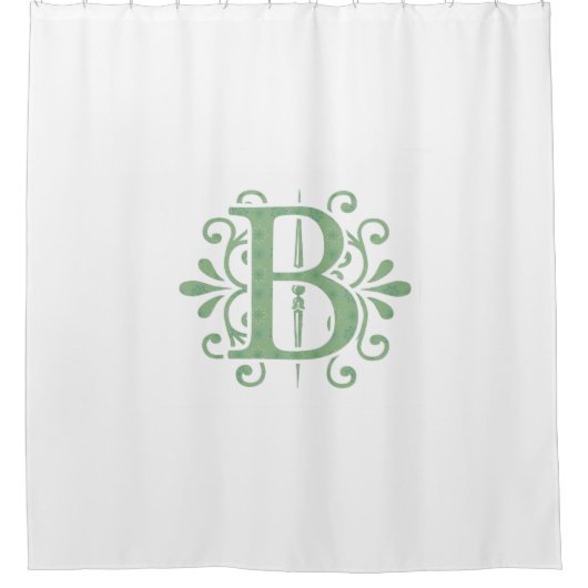 Alfabet letters - letter B - wit Douchegordijn (Voorkant)