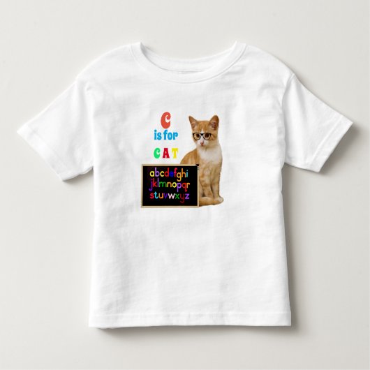Alfabet Letters Spelling C is voor katten Kinder Shirts (Voorkant)