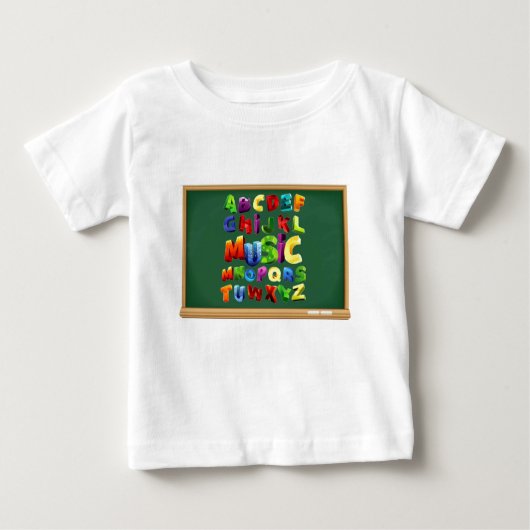 Alfabet letters voor baby t-shirt (Voorkant)