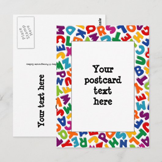 Alfabet Lijst Briefkaart (Voorkant / Achterkant)