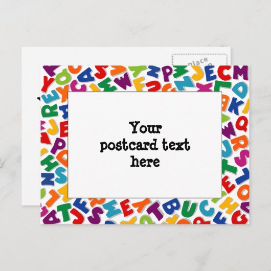 Alfabet Lijst Briefkaart (Voorkant / Achterkant)