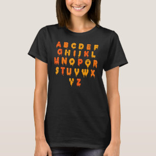 Alfabet lui Halloween-kostuum Cute Letters Teach T-shirt