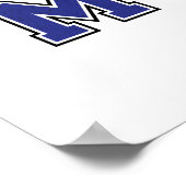 Alfabet M in blauwe kleur Poster (Hoek)