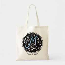 Alfabet M Monogram Handschrift Tote Bag