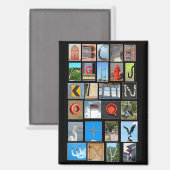 Alfabet met afbeeldingen letters magneet (Voorkant / Achterkant)