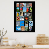 Alfabet met afbeeldingen letters poster (Keuken)