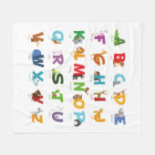 Alfabet met dieren fleece deken (Voorkant (Horizontaal))