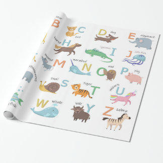 Alfabet met Dieren inpakpapier