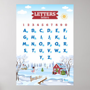 Alfabet met kerst poster