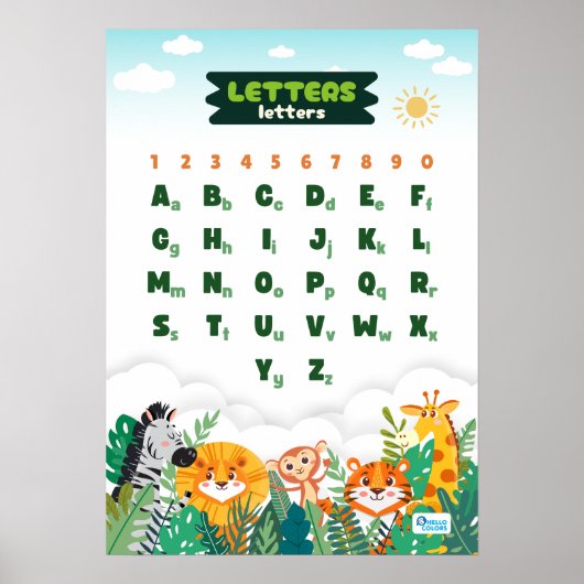Alfabet met Mooie Dieren Poster (Voorkant)