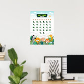 Alfabet met Mooie Dieren Poster (Thuiskantoor)