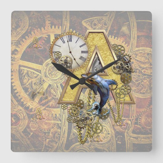 Alfabet, Monogram A Vierkante Klok (Voorkant)