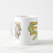 Alfabet monogram initiaal letter E Koffiemok (Voorkant links)