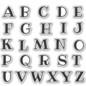 Alfabet Monogram Letters Initiaal Sticker (Voorkant)