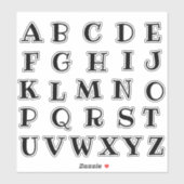Alfabet Monogram Letters Initiaal Sticker (Vel)