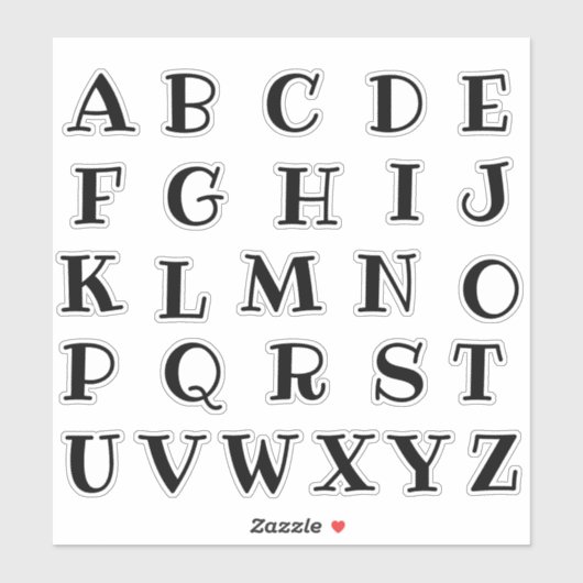 Alfabet Monogram Letters Initiaal Sticker (Vel)