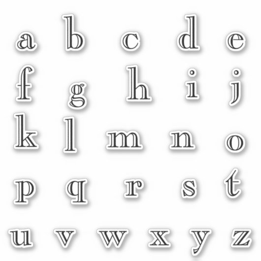 Alfabet Monogram Letters Initiaal Sticker (Voorkant)