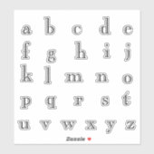 Alfabet Monogram Letters Initiaal Sticker (Vel)