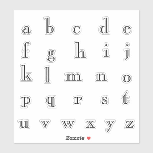 Alfabet Monogram Letters Initiaal Sticker (Vel)