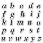 Alfabet Monogram Letters Initiaal Sticker (Voorkant)