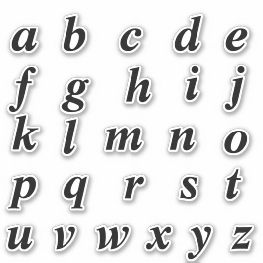 Alfabet Monogram Letters Initiaal Sticker (Voorkant)