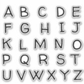 Alfabet Monogram Letters Initiaal Sticker (Voorkant)