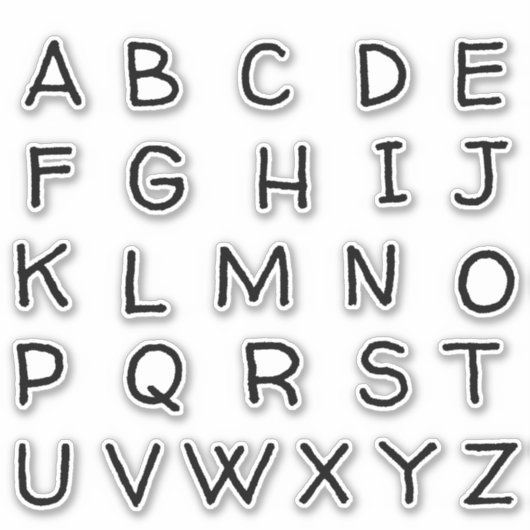 Alfabet Monogram Letters Initiaal Sticker (Voorkant)