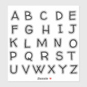 Alfabet Monogram Letters Initiaal Sticker (Vel)