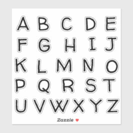 Alfabet Monogram Letters Initiaal Sticker