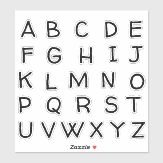 Alfabet Monogram Letters Initiaal Sticker (Vel)