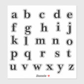 Alfabet Monogram Letters Initiaal Sticker (Vel)