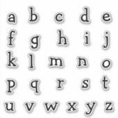 Alfabet Monogram Letters Initiaal Sticker (Voorkant)