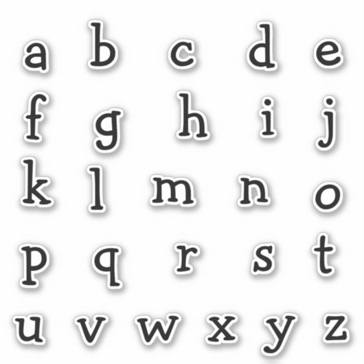 Alfabet Monogram Letters Initiaal Sticker (Voorkant)