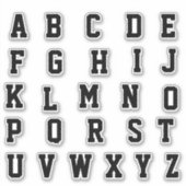 Alfabet Monogram Letters Initiaal Sticker (Voorkant)