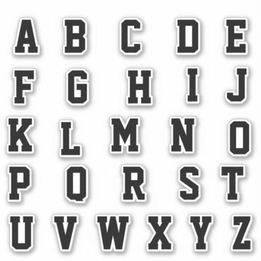 Alfabet Monogram Letters Initiaal Sticker (Voorkant)