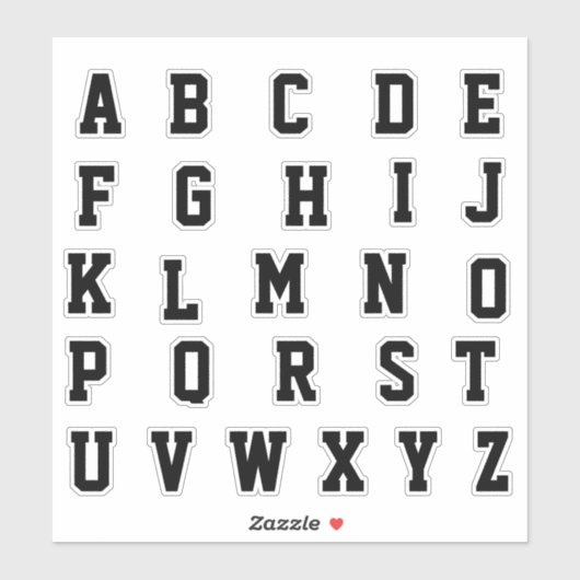 Alfabet Monogram Letters Initiaal Sticker (Vel)