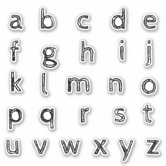 Alfabet Monogram Letters Initiaal Sticker (Voorkant)