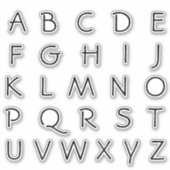 Alfabet Monogram Letters Initiaal Sticker (Voorkant)