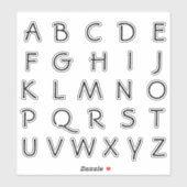 Alfabet Monogram Letters Initiaal Sticker (Vel)