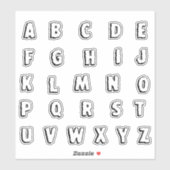 Alfabet Monogram Letters Initiaal Sticker (Vel)