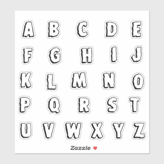 Alfabet Monogram Letters Initiaal Sticker (Vel)