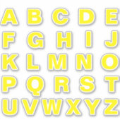 Alfabet Monogram Letters Initiaal Sticker (Voorkant)