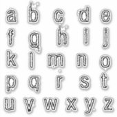 Alfabet Monogram Letters Initiaal Sticker (Voorkant)